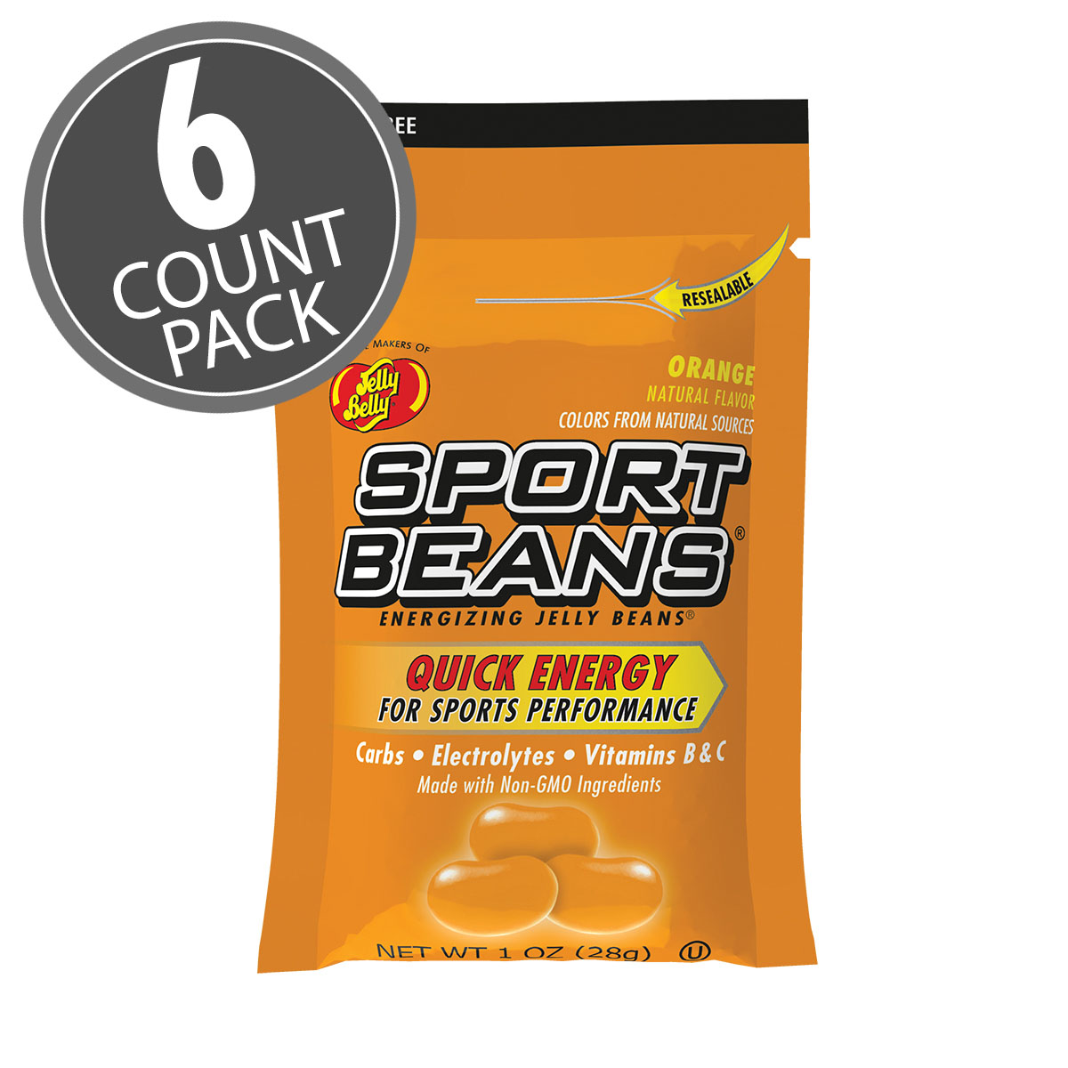 Sport Beans Jelly Beans Orange 6-Count Pack