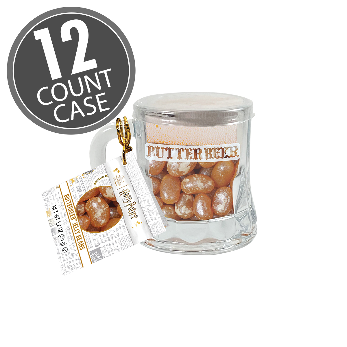 Harry Potter ButterBeer Jelly Beans Mini Glass Mug - 1.2 oz. - 12-Count Case