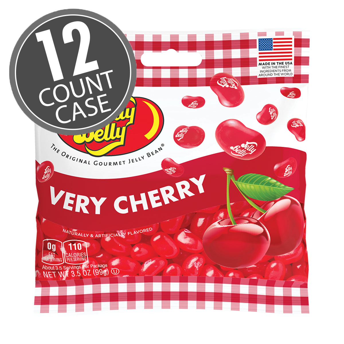 Very Cherry Jelly Beans 3.5 oz Grab &amp; Go Bag - 12 Count Case