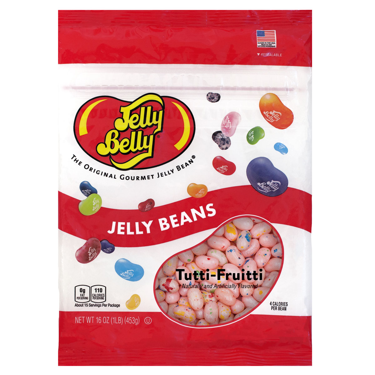 Tutti-Fruitti Jelly Beans - 16 oz Re-Sealable Bag