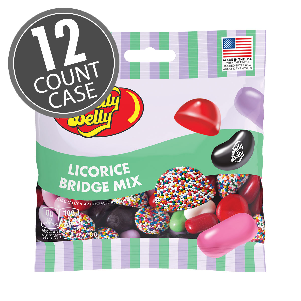 Licorice Bridge Mix 3 oz Grab &amp; Go Bag - 12 Count Case