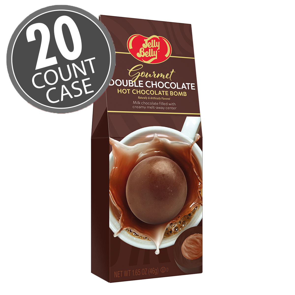 Jelly Belly 1.65 oz Double Chocolate Hot Chocolate Bomb - 20-Count Case