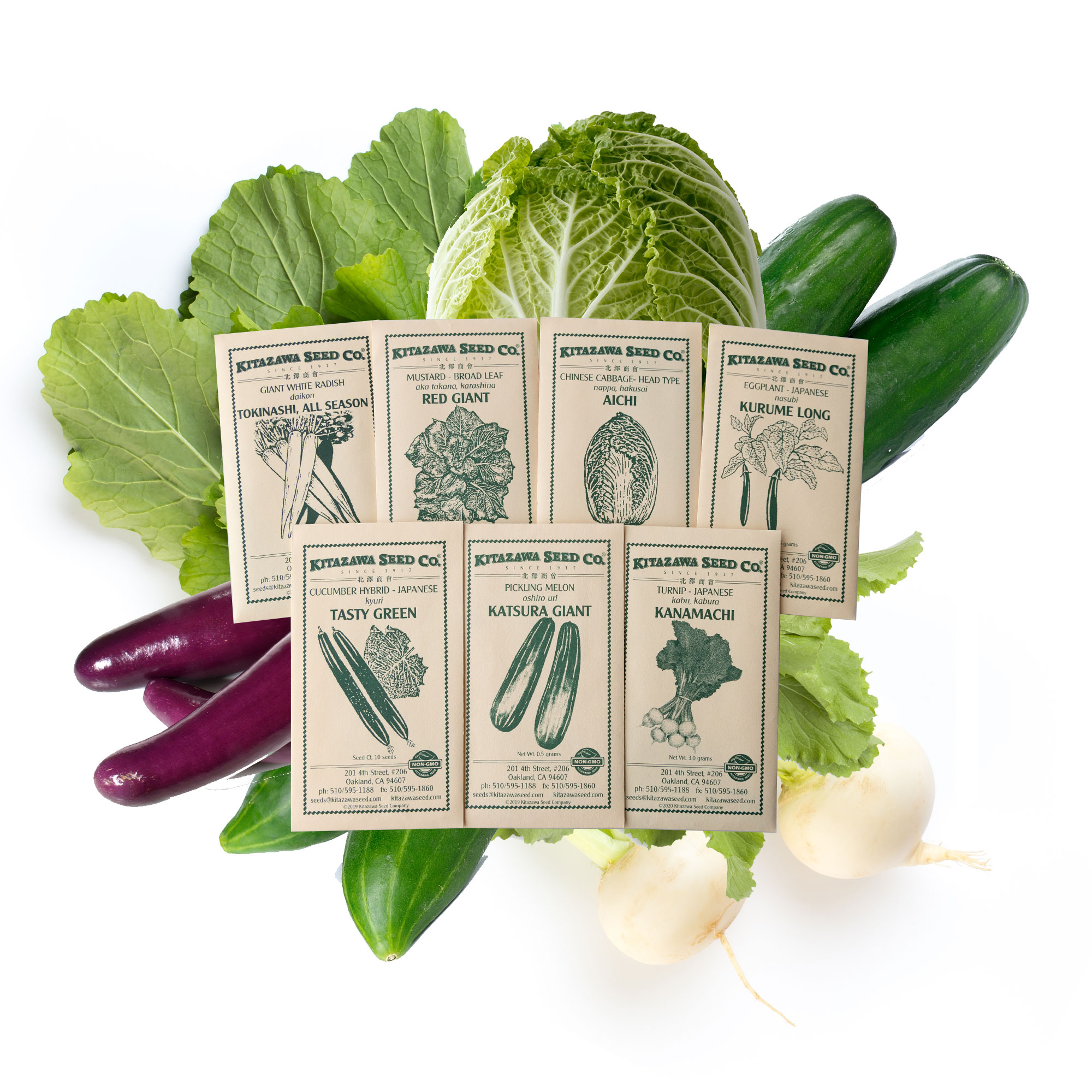 Asian Chef's Specialty Seed Assortment - Tsukemono Favorite Pickle Garden Seed Collection - Pickling Vegetable Seeds - Cucumber,