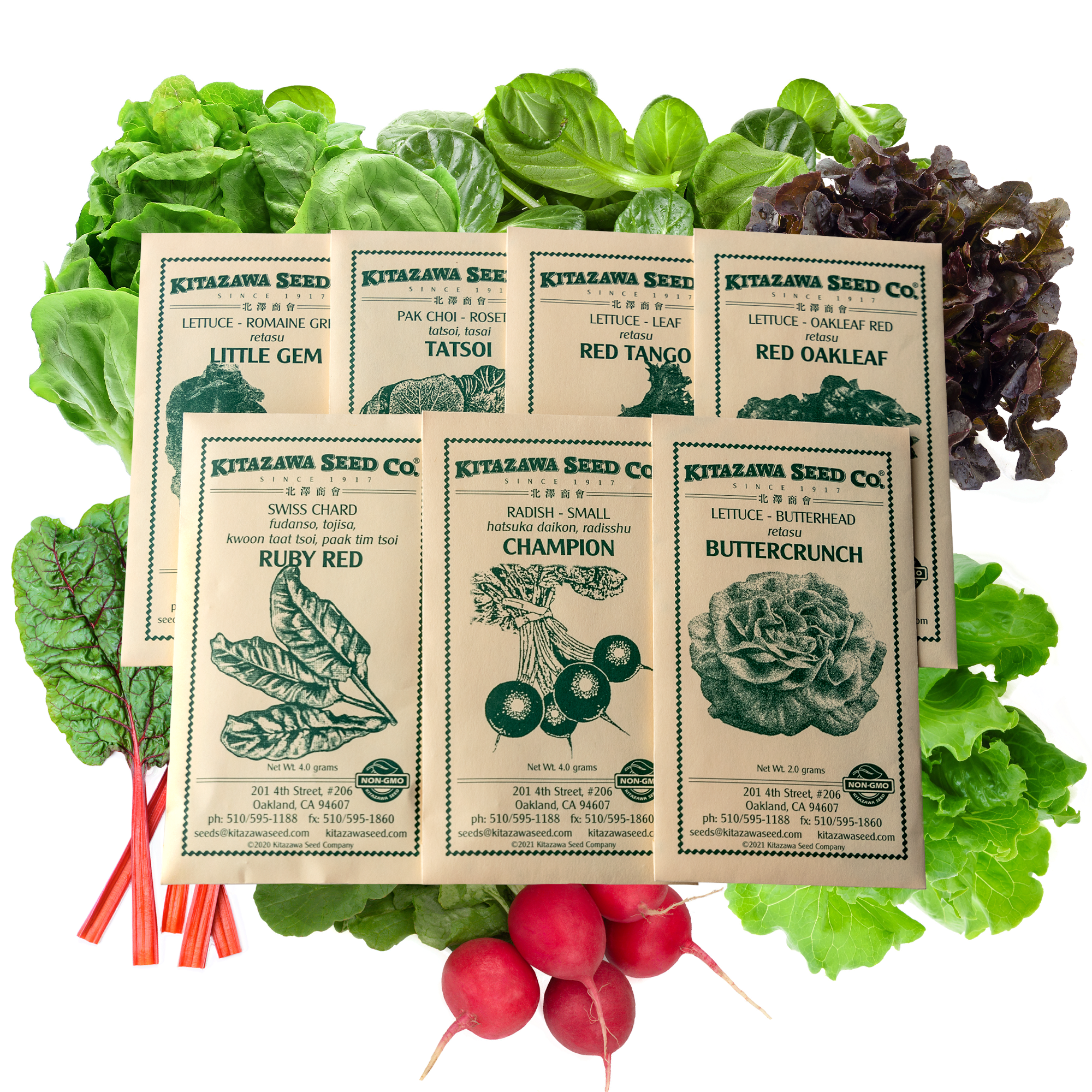 Chef's Specialty Seed Assortment - Zesty Salad Garden Seed Collection - Leafy Green &amp; Salad Garden Seeds - Lettuce, Radish, Tats