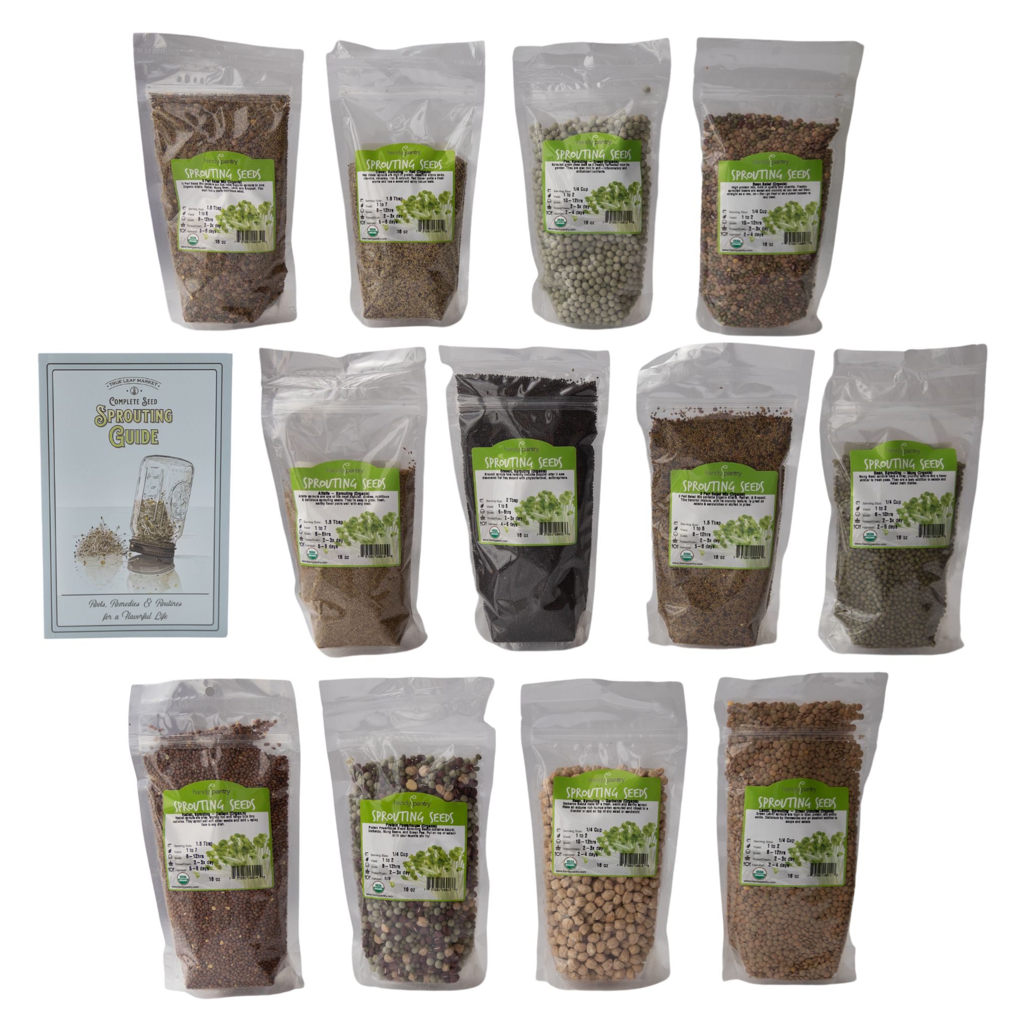 12 Lb Assortment of Organic Sprouting Seeds For Growing Sprouts