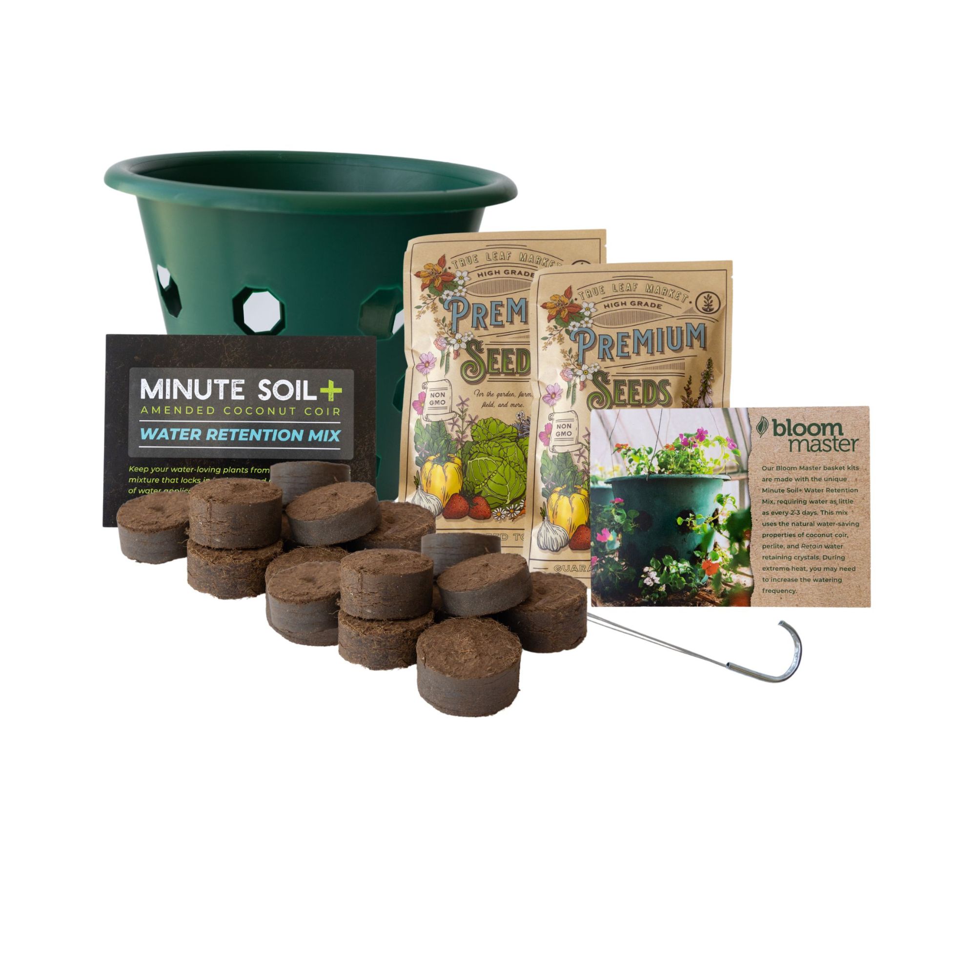 Hanging Planter &amp; Soil - 6 Gal - Side &amp; Top Basket - With Max Water Holding Soil Mix - Deck, Patio, Porch, Outdoor - Flowers, He