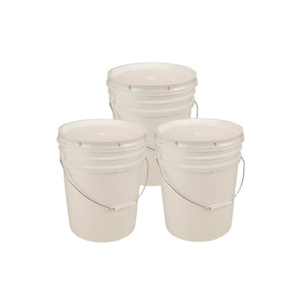 5 Gallon White Plastic Buckets -Q3- Food Grade Pail &amp; Lid-Storage Pail