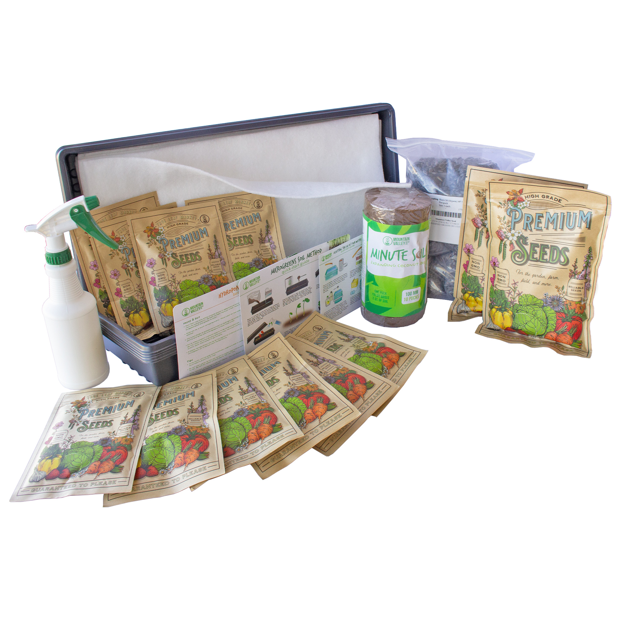 Deluxe Microgreens Starter Kit - Hydroponic &amp; Soil - Grow Micro Greens