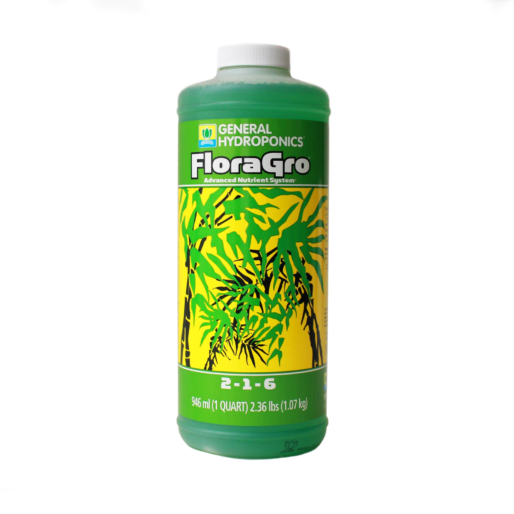 FloraGro-1 Qt- By General Hydroponics-NPK Hydroponic Liquid Fertilizer