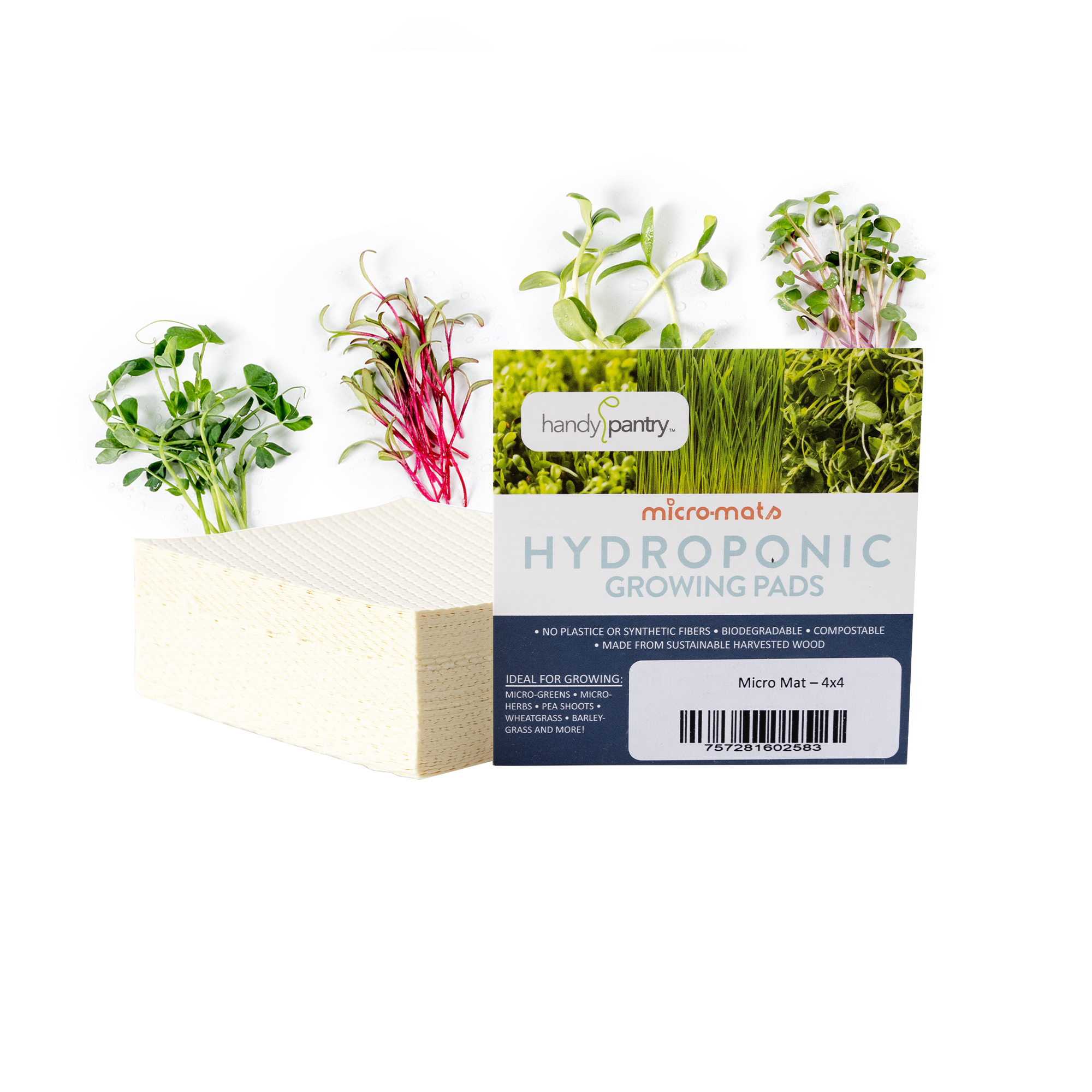 5x5 Micro-Mats Hydroponic Grow Pads - Growing Mats - Pack of 48 - Growing Micro Greens, Microgreens, Wheatgrass, Wheat Grass