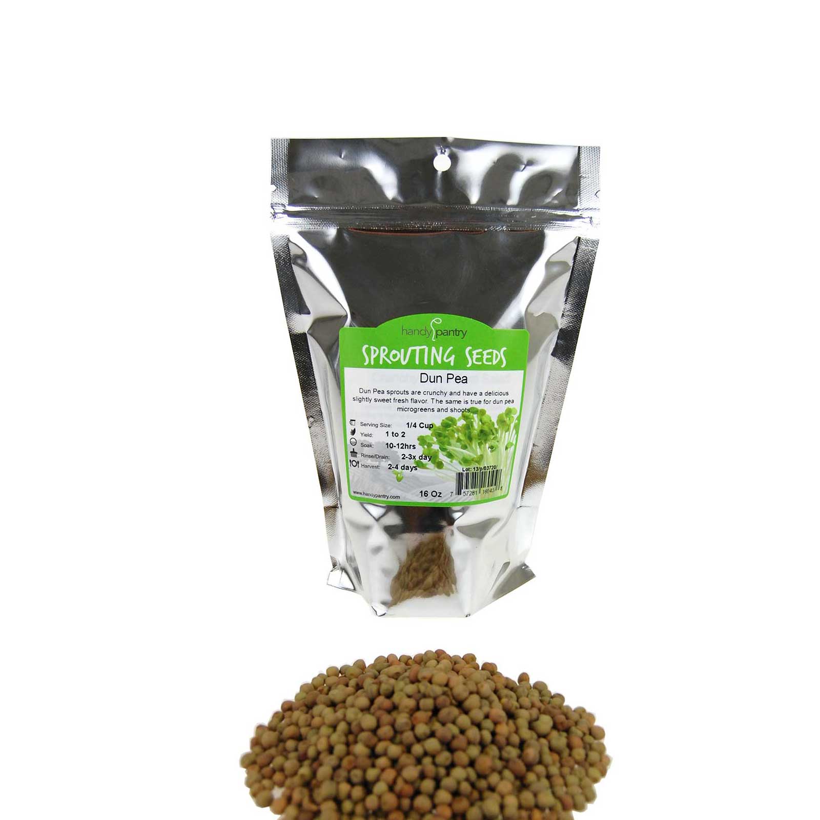 Whole Dried Dun Pea Seeds - Sprouting &amp; Microgreens Shoots - 1 Lb - Buy Non-GMO Pisum sativum Farm &amp; Gardening Seeds Online