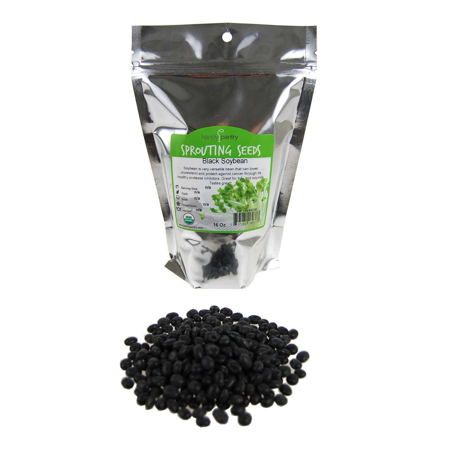 Organic Black Soy Bean Seeds -Sprouting, Soybeans, Tofu, Soymilk-1 Lb - Buy Non-GMO Glycine max Farm &amp; Gardening Seeds Online