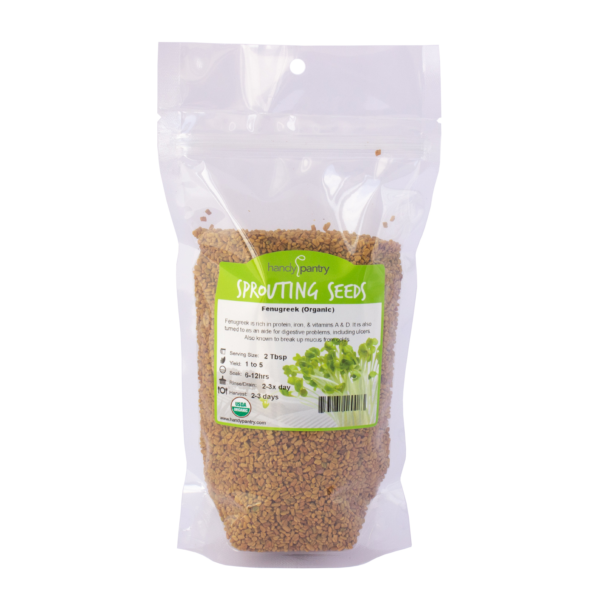 Organic Fenugreek Sprouting Seeds - Seed For Sprouts - 1 Lb - Buy Non-GMO Trigonella foenum graecum Farm &amp; Gardening Seeds Onlin