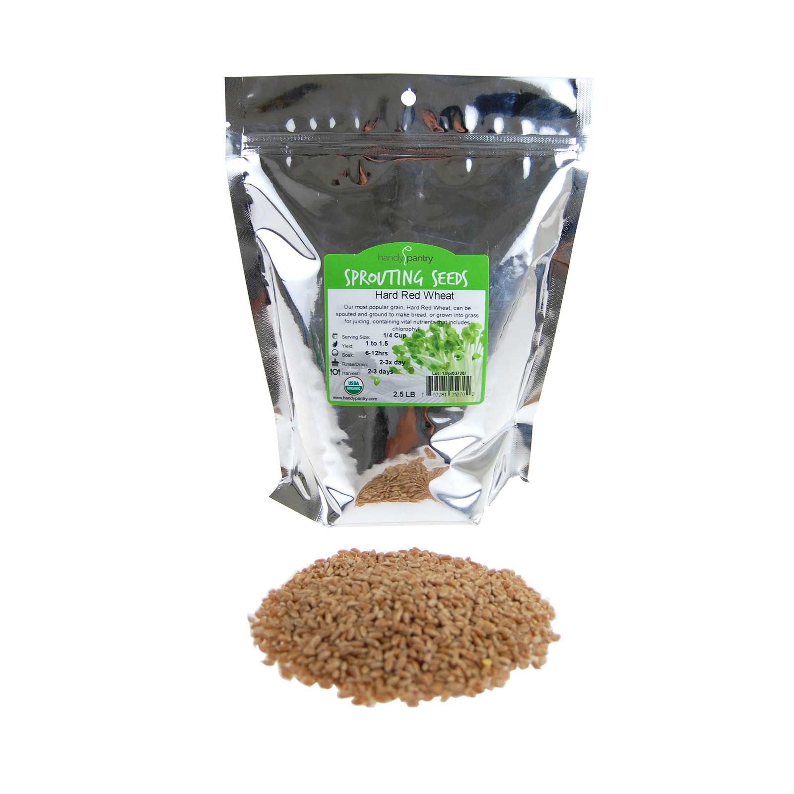 Organic Wheatgrass Seed - Wheat - 2.5 Lb Bag - Hard Red Winter - Buy Non-GMO Triticum aestivum Farm &amp; Gardening Seeds Online