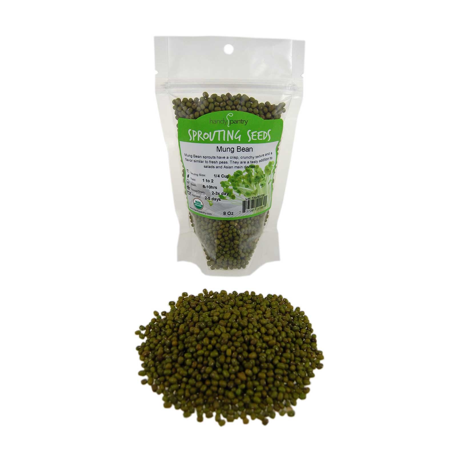 Organic Mung Bean Sprouting Seeds - Sprout Beans - For Sprouts - 8 Oz - Buy Non-GMO Vigna radiata var. radiata Farm &amp; Gardening