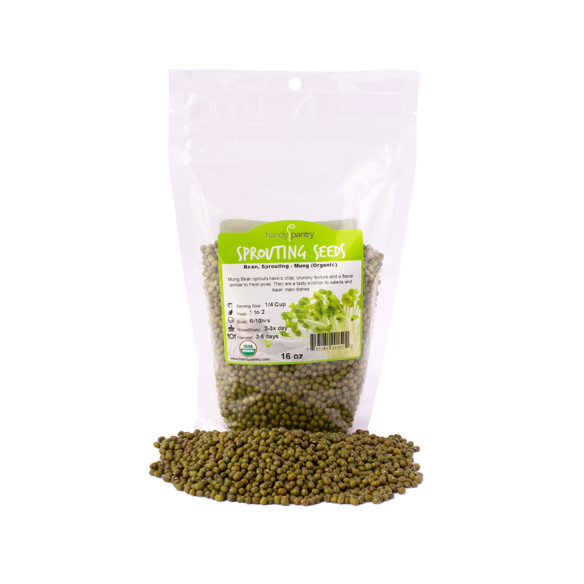 Organic Mung Bean Sprouting Seeds - Sprout Beans - For Sprouts - 1 Lb - Buy Non-GMO Vigna radiata var. radiata Farm &amp; Gardening