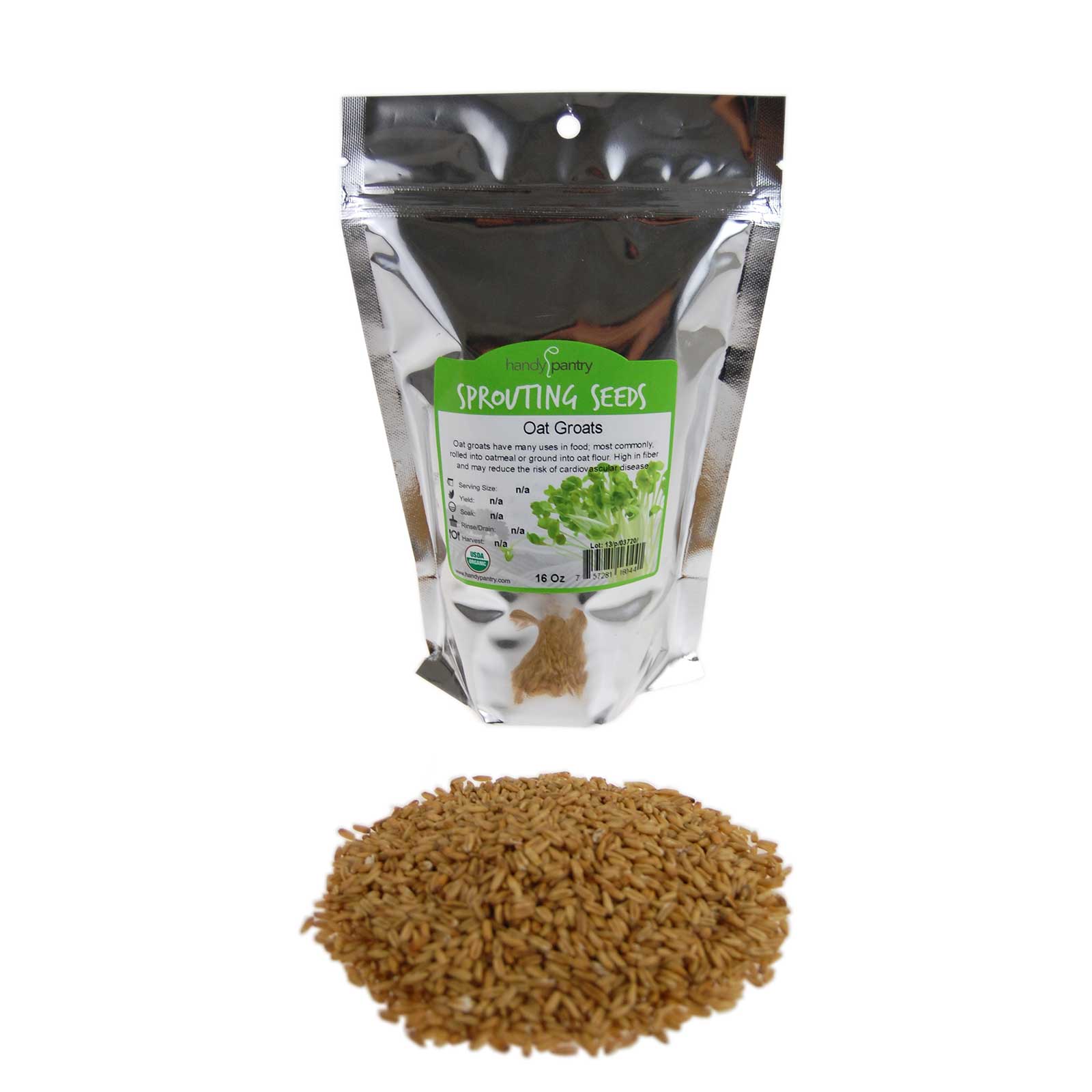 Organic Hulled Oat Groats - 1 Lbs - Oats - Hull Removed - Cereal Grain - Buy Non-GMO Avena sativa Farm &amp; Gardening Seeds Online