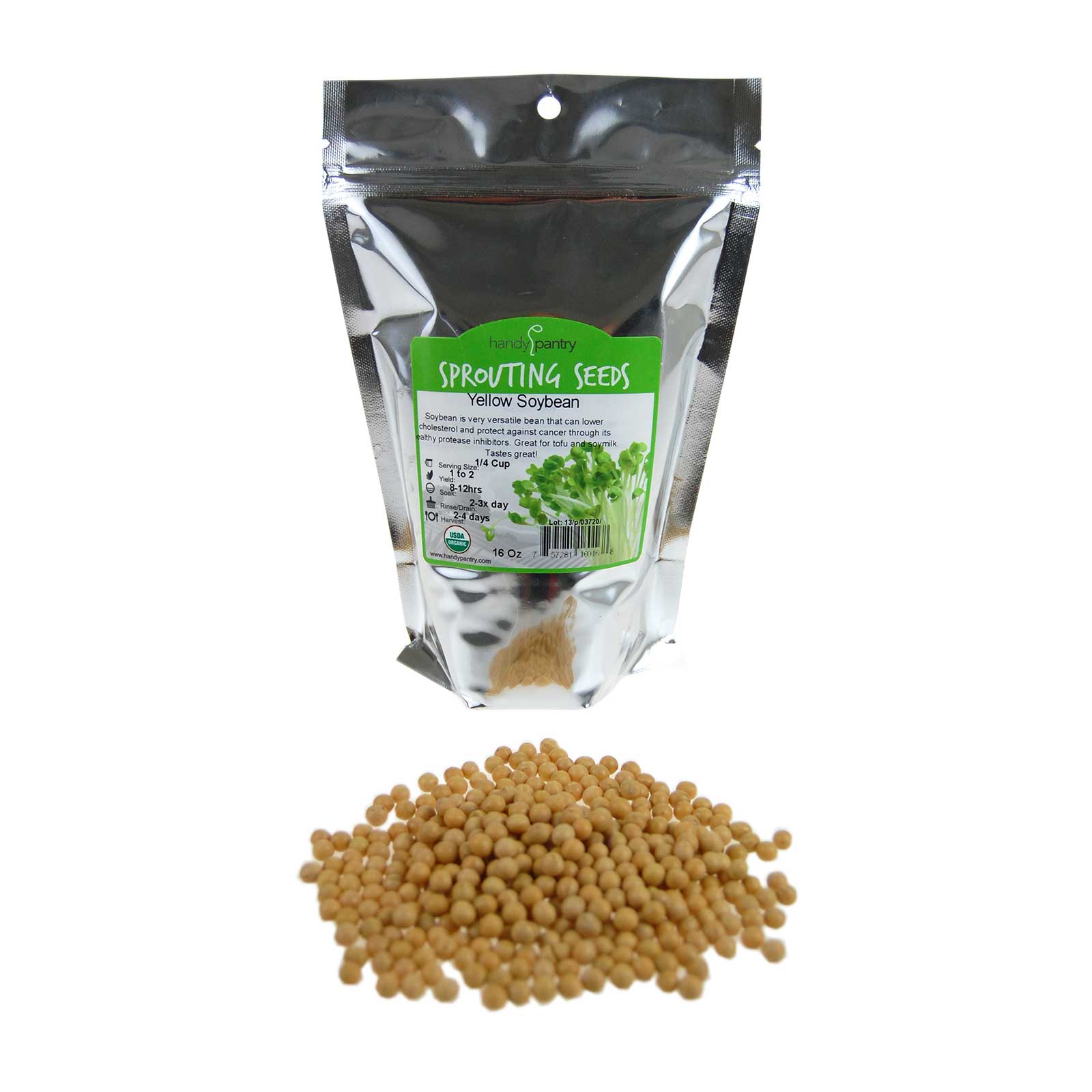 Organic Soybeans - Whole Soy Bean Seed / Seeds - 1 Lbs - Make Soymilk - Buy Non-GMO Glycine max Farm &amp; Gardening Seeds Online