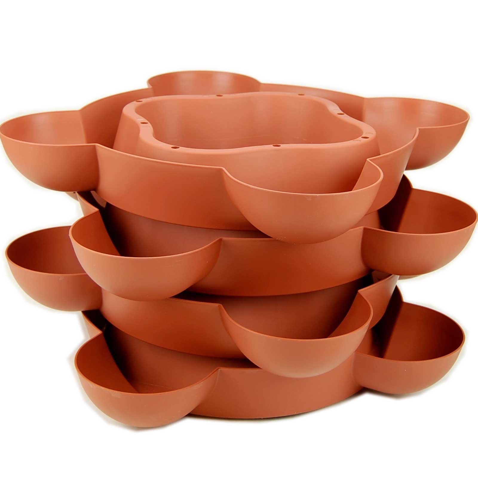 Stack &amp; Grow Garden Planter - 4 Extra Trays - Terracotta