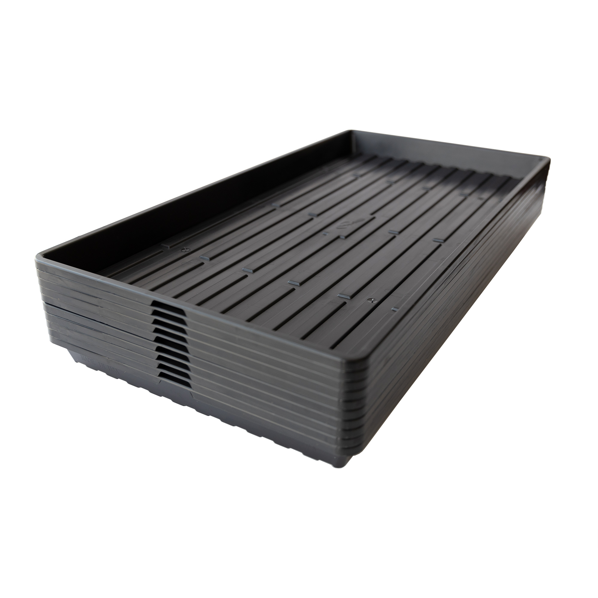 Durable Plastic Microgreens Trays - 10x20&quot; Trays, No Holes - 10 Pack - Heavy Duty, Reusable, Garden Nursery Growing Flats - Gree